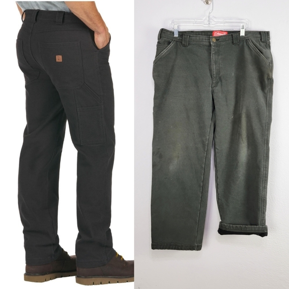 Coleman Pants Coleman Mens Bonded Fleece Lined Tear Resistant Gray
